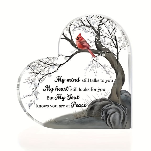 Heart Shaped Acrylic Plaque Perfect for A Memorial and Motivational Gift Perfect for Office Decoration Home Decor Thank you gift Birthday day Father's Day Graduation Her Him Congratulations Gifts