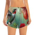 thumbnail image 2 of Gaeub Hummingbird Floral Paradise Print Women's Athletic Shorts,High Waisted Running Shorts,Pocket Sporty Short,Gym Elastic Workout Shorts-Large, 2 of 7