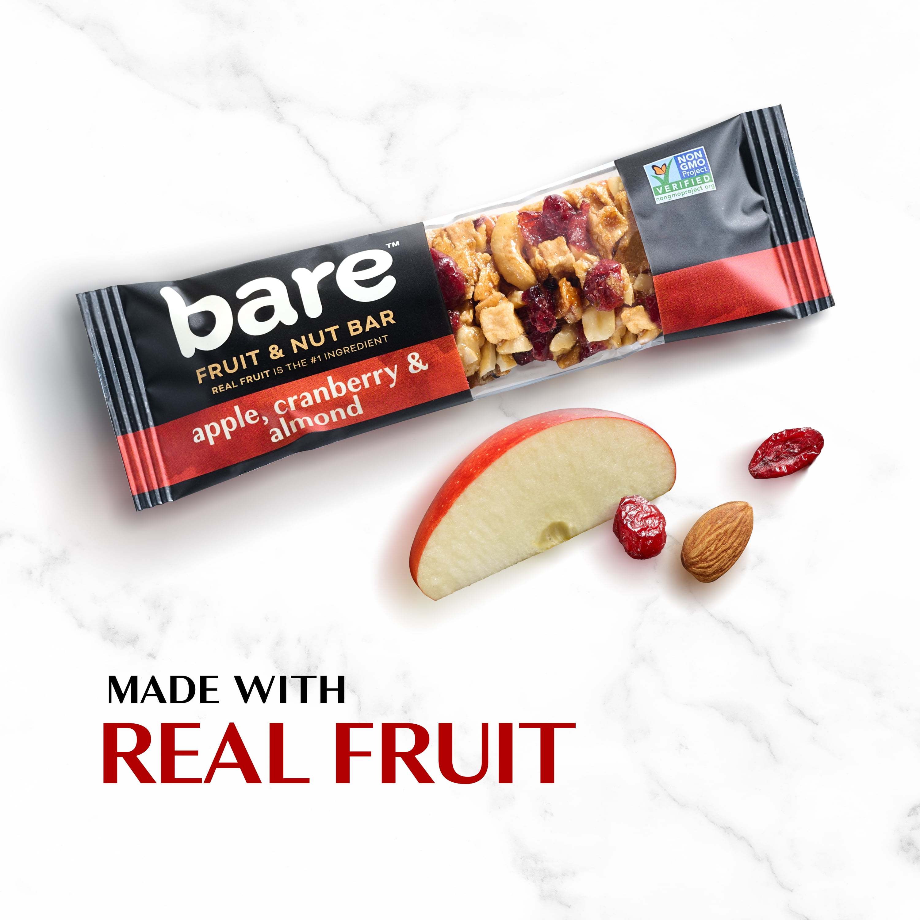 (2 pack) Bare Fruit & Nut Bars, Apple, Cranberry & Almond, 1.41 oz, 5 Count