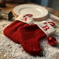 thumbnail image 4 of Vorkoi Christmas Stockings with Initials, 11.8Inches Embroidered Letter Knit Red White Christmas Stocking, Holiday and Family Stocking for Fireplace Christmas Holiday Party Decoration, 4 of 4