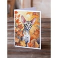 thumbnail image 2 of Carolines Treasures DAC7158GCA7P 5 x 7 in. Oriental Shorthair Cat in Fall Leaves Greeting Cards - Pack of 8, 2 of 3