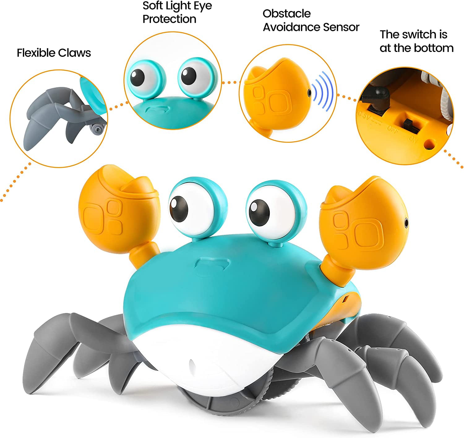 Boxgear Crawling Crab Baby Toy – Tummy Time Toys for Babies – Cute  Interactive Baby Toys with Light and Music Functions – Crawling Baby Toy  for Sensory Development, Learning 
