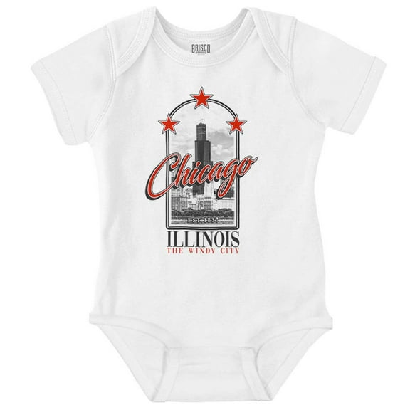 Chicago Illinois The Windy City Romper Boys or Girls Infant Baby Brisco Brands NB