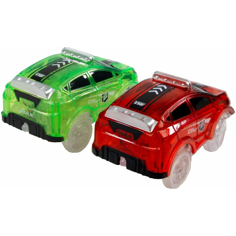  Tracks Cars Replacement only, Toy Cars for Magic Tracks Glow in  The Dark, Racing Car Track Accessories with 5 Flashing LED Lights,  Compatible with Most Car Tracks for Kids Boys and