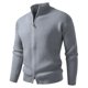thumbnail image 1 of Ceisia Warm Stretchy Men's Slim Fit Stand-Collar Zip-Up Ribbed Knit Cardigan Gift, 1 of 5