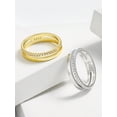 thumbnail image 4 of 1pc Sterling S925 Silver Vintage Simple Fashion Luxury Double Layer Plated with 14K Gold Finger Ring For Women Girl Daily Life Party Jewelry Gift, 4 of 5