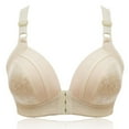 thumbnail image 2 of Penkiiy Women Bras Women's Bra Wire Free Underwear OnePiece Cross Side Buckle Bra Everyday Underwear Bras Beige Bras, 2 of 3