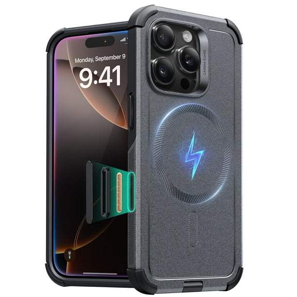 Funda de teléfono ESR Cyber Series para iPhone 16 Pro, gris