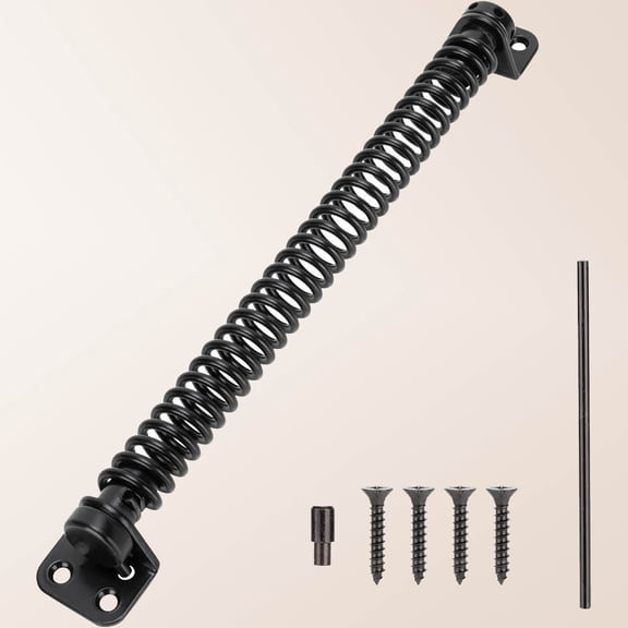 Gate Spring Self Closing Heavy Duty Outdoor Door Spring Automatic Metal Gate Closure Hardware with Adjustable Tool for Wooden and Vinyl Fence, Black