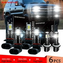For Chevy Tahoe 2001 2002 2003 2004 2005 2006 6x Combo 9005 9006 LED Headlight High/Low   880 Fog Lights 6000K Bright