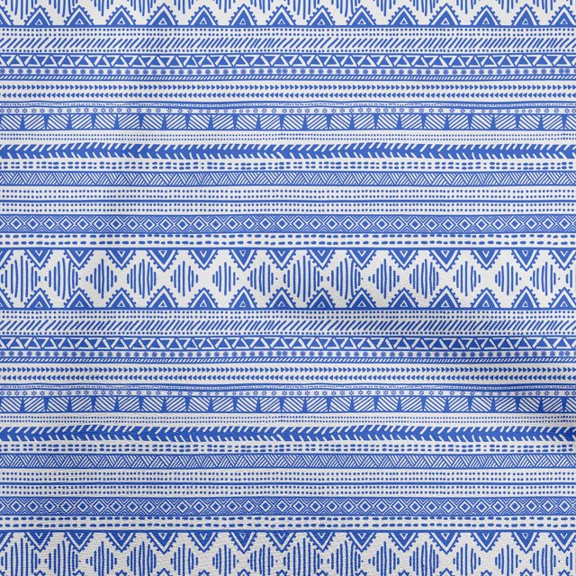 oneOone Polyester Spandex Medium Blue Fabric Tribal Craft Projects Decor Fabric Printed By The Yard 56 Inch Wide