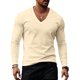 thumbnail image 1 of Ceisia Men's Slim-Fit Long-Sleeve V-Neck T-Shirt Multi-Solid for Summer Casual Gift, 1 of 6