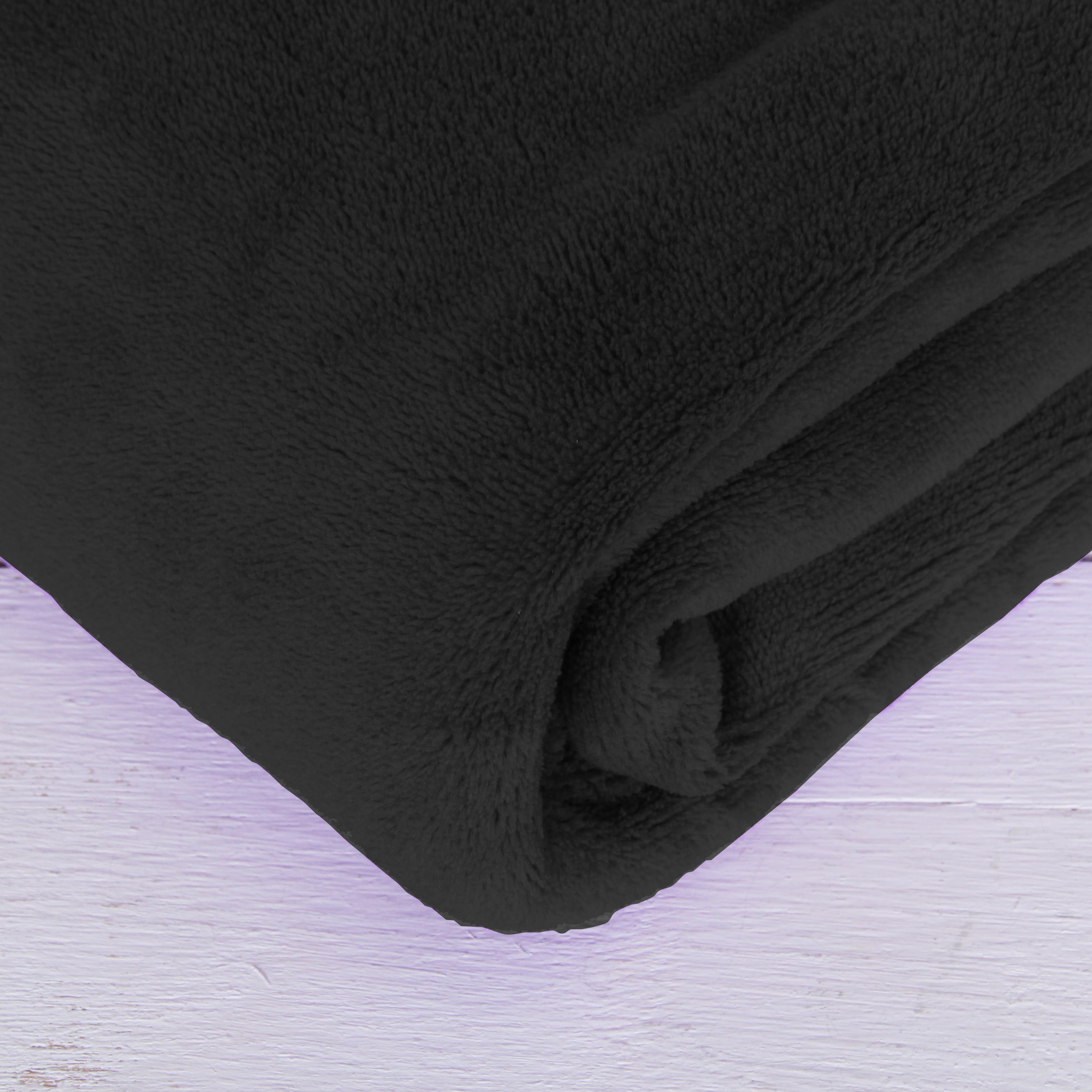 Threadart Super Soft Ultra Plush Fleece Throw Blankets 50"x60" | Fuzzy Soft Cozy Microfiber | Black | 11 Colors available