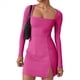 thumbnail image 1 of Vestido con Escote Cuadrado en Rosa Rojo M, 1 of 7