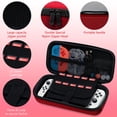 thumbnail image 5 of omrando Hard Carrying Case Compatible with Nintendo Switch (OLED model) and Nintendo Switch,with Playing Stand , Tempered Film for Switch and OLED,Switch Accessories (Black-Red), 5 of 6