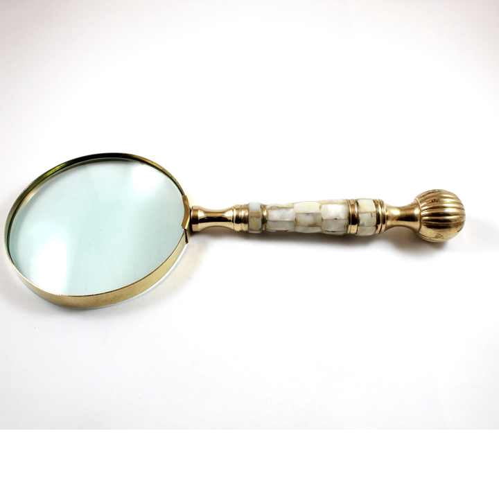 Maritime Treasures Nautical Brass Handheld Magnifier 4-Inch Magnifying Glass Lens Beautiful Brass Handle Grip Occasions Mother's Day Thanksgiving