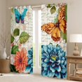 thumbnail image 2 of Castle Fairy Chic Flowers Curtains Pack of 2 (42x84 Each) for Boys Girls,Floral Butterfly Curtains Blackout,Vintage Aesthetic Bedroom Curtains,Lightweight Room Decor, 2 of 6