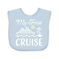 Inktastic My First Cruise with Cruise Ship and Palm Trees Boys or Girls Baby Bib