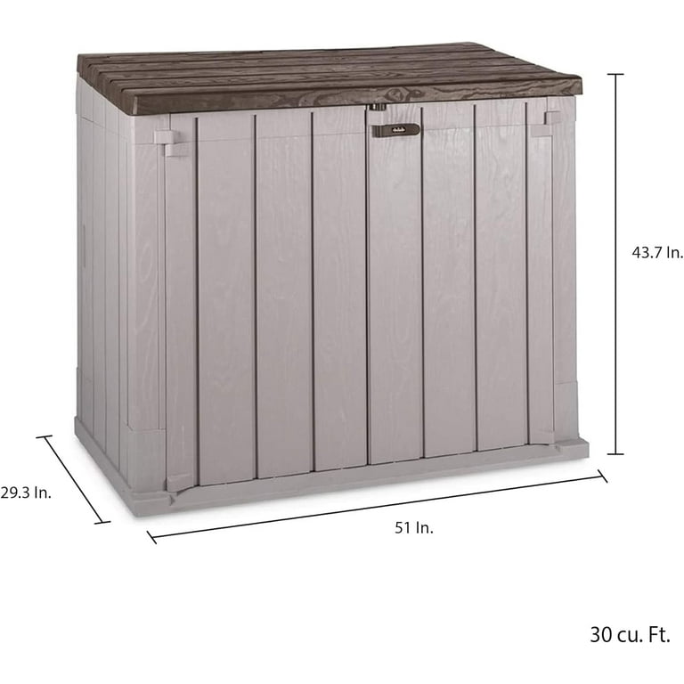 Stora Way Plus XL Outdoor Tool Box, Recycled Polypropylene With Wood  Effect, 1270L, Art, 101, Taupe/Brown