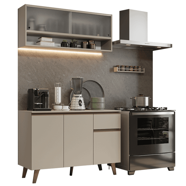 Cocina Integral Completa Modular Madesa Nice 120cm Crema 06