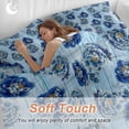 thumbnail image 6 of Blue Gradient Peony Flower Duvet Cover Set Full Size, Country Floral Blue Wood Grain 4 Piece Bedding Set with Zipper Closure & Corner Ties Soft Breathable Comforter Cover for Bedroom, 6 of 9