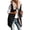 Black-M, variant on Women's Double Sided Fleece Lined Puffer Vest Sleeveless Long Coat Hooded Jackets Outerwear with Full Zipper and Pockets