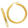 thumbnail image 4 of JewelStop 14K Twisted Yellow Gold Hoop Earrings - 3 X 35mm, 4 of 5