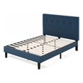 thumbnail image 1 of Zinus Upholstered Navy Button Detailed Fabric Platform Bed / Queen, 1 of 7
