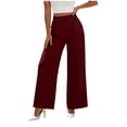 thumbnail image 2 of Aimik Women's High Waist Pleated Wide Leg Pants Straight Leg Dress Trousers Fashion Work Office Business Pant with Pockets, 2 of 5