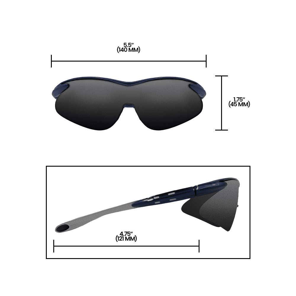Zenport SG2681 Curved Safety Glasses with UV Coating, Blue Frame, Blue - 12 Pack