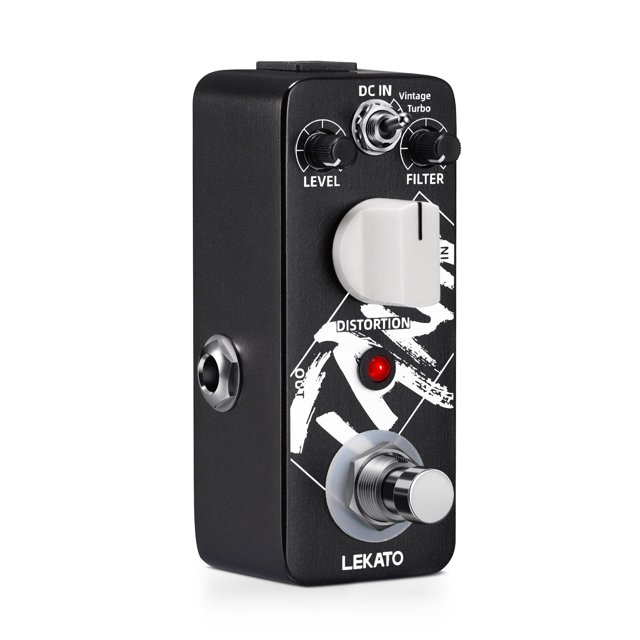 Pedal de distorsión LEKATO analógico de alta ganancia para guitarra eléctrica