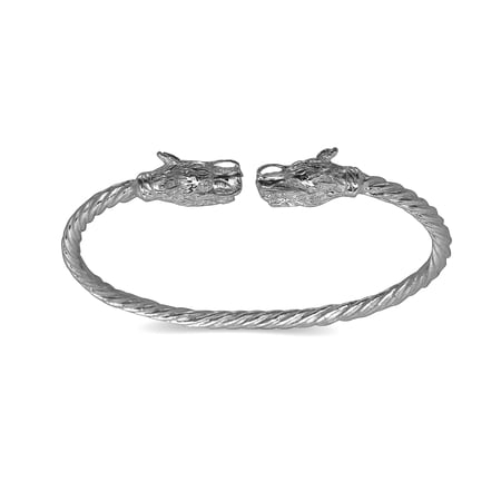 Better Jewelry Dragon Ends Coiled Rope West Indian Bangle .925 Sterling Silver (MADE IN USA) (1 piece)