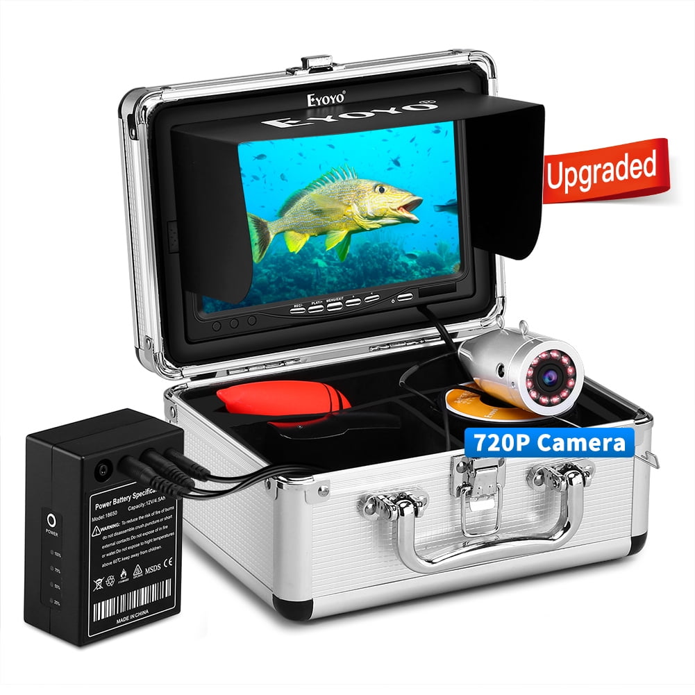 Waterproof IP68 Fish Finder Red IR Infrared LED Lights for Ice Sea Lake Boat Fishing Portable Underwater Fishing Camera 4.3 inch HD 1000TVL Color Monitor Ice Fishing Camera with 30m/98ft Cable 