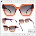 thumbnail image 2 of Womens Modish Squared Oversized Cat Eye Plastic Sunglasses Orange Purple - Black Brown, 2 of 8