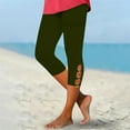 thumbnail image 6 of Womens Capri Leggings Pants Clearance Clothes Under $5.00 Casual Stretch Athletic Workout Yoga Pants High Waist Slim Fit Trousers, 6 of 7