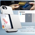 thumbnail image 3 of Benbenjaytek for iPhone 16e Wallet Case with Card Holder + 2 Tempered Glass Screen Protector Protective Shockproof Hidden Card Slot Slim Case Women Men for iPhone 16e 6.1" (Silver), 3 of 7