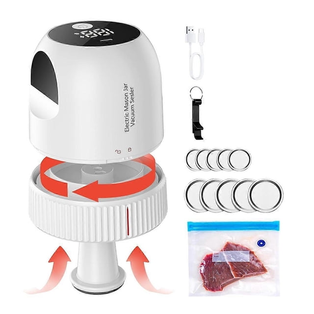 Electric Mason Jar Vacuum Sealer Kit - for Wide & Regular Mouth Mason Jars Vacuum Bags, for Jars for Food Storage