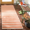 thumbnail image 2 of Safavieh Courtyard Caroline Striped Indoor/Outdoor Runner Rug, Terracotta/Beige, 2'3" x 6'7", 2 of 9