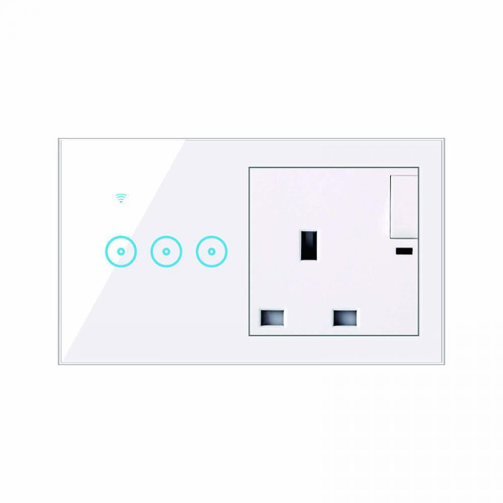 1/2/3 Gang Smart Switch Remote Control WIFI Wireless Light Glass Touch Panel UK 