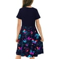 thumbnail image 5 of HOMADLES Summer Short Sleeve Dress for Girls Crewneck Losse, Printed Sundress C Multicolor 5 T, 5 of 7