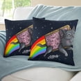 thumbnail image 3 of NYAN CAT Fundas de almohada de terciopelo con tema, regalos de funda de almohada, decoración para el hogar, cojín de lanzar, regalo de cumpleaños para fans y parejas. 50cm x 50cm., 3 of 6