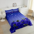 thumbnail image 3 of Blue Rose Comforter Set Diamond Crystal Fluid Art Bed Set,Abstract Ombre Bedding Sets Full,Romantic Garden Flowers Duvet Set Boho Floral Bohemian Decor, 3 of 7
