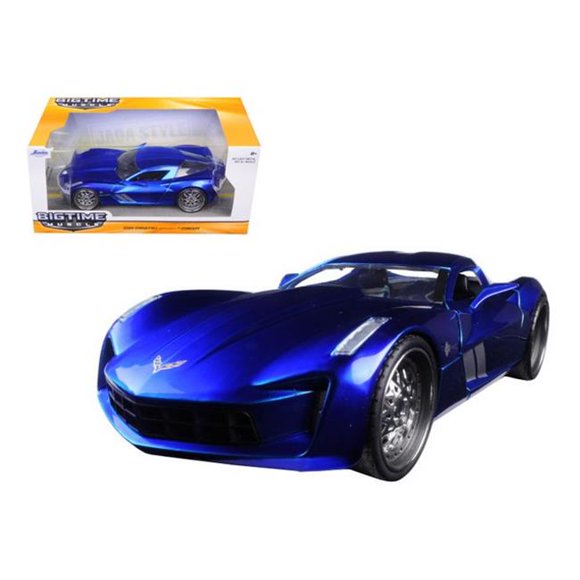 Jada 97468 2009 Chevrolet Corvette Stingray Concept Blue 1-24 Diecast Model Car