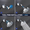 thumbnail image 2 of 8-Mode High Pressure Shower Head, Premium High Flow Fixed Showerhead with Anti-Clogging Silicone Nozzles, 5.2 Inch Luxury Modern Showerhead with Adjustable Angle, Polished Chrome (2.5 GPM), 2 of 7