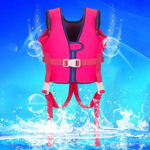 Kids Life Jacket Vest Adjustable Fit Epe Foam Toddler Swim Vest Coast Guard Approved Life Vest Swim Float Jackets Swimwear Buoyancy Jacket for Pool & Beach