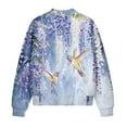 thumbnail image 5 of DISNIMO Hummingbird Flower Printed Sweatshirts for Women Trendy Outwear Long Sleeve Jackets Fall Winter Clothes, 3XL, 5 of 7