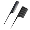 thumbnail image 1 of 2x peines para resaltar el pelo peine de cola de antiestático de finos resistente al calor peine de peluquería para colorear, resaltar, m Zulema Black Destacando peine para el cabello, 1 of 8