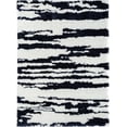 thumbnail image 2 of HR Luxurious Black and White Geometric Shag Rug - Soft High Pile, Non-Slip, Abstract Design, Modern Home Decor Carpet for Bedroom, Living Room, 2 of 6