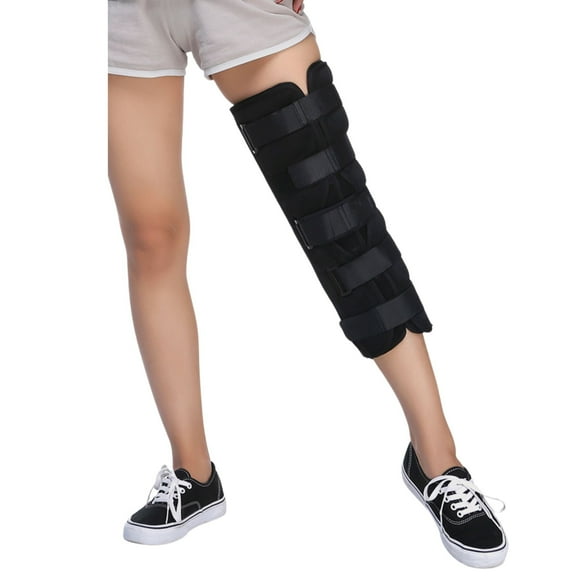 3-Panel Knee Immobilizer Full Leg Support Brace, Aluminum alloy Straight Knee Splint - for Knee Pre-and Postoperative & Injury or Surgery Recovery