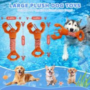Magicorange Squeaky Dog Toys, Tug of War Dog Toy, Interactive Plush Toy with Crinkle Paper, Lobster Type